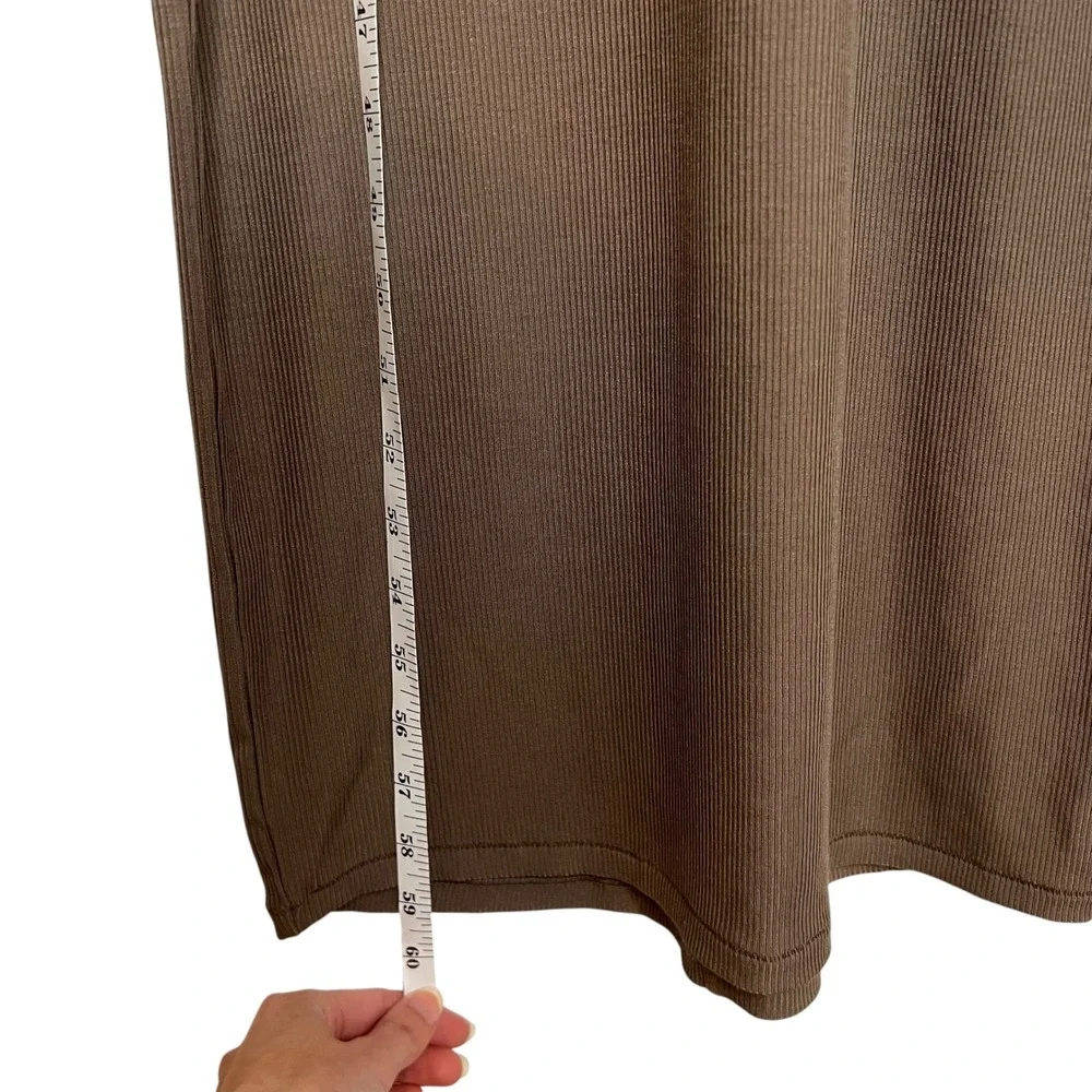 Skims Soft Lounge Amethyst Taupe Ribbed Mock Neck Long Sleeve Maxi Dress SZ S - Picture 13 of 13